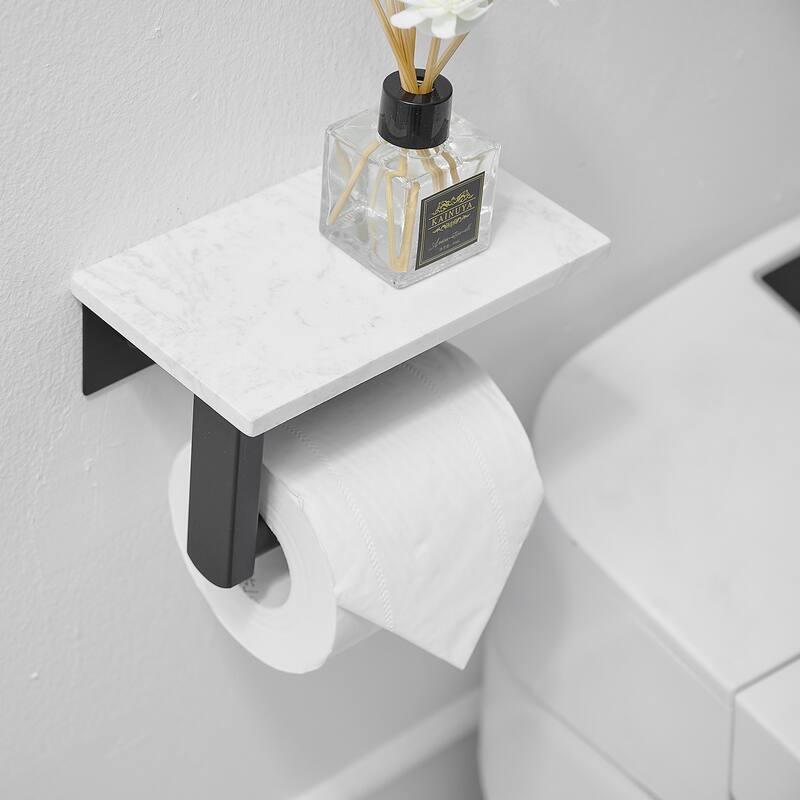 Toilet Paper Holder with Marble Shelf