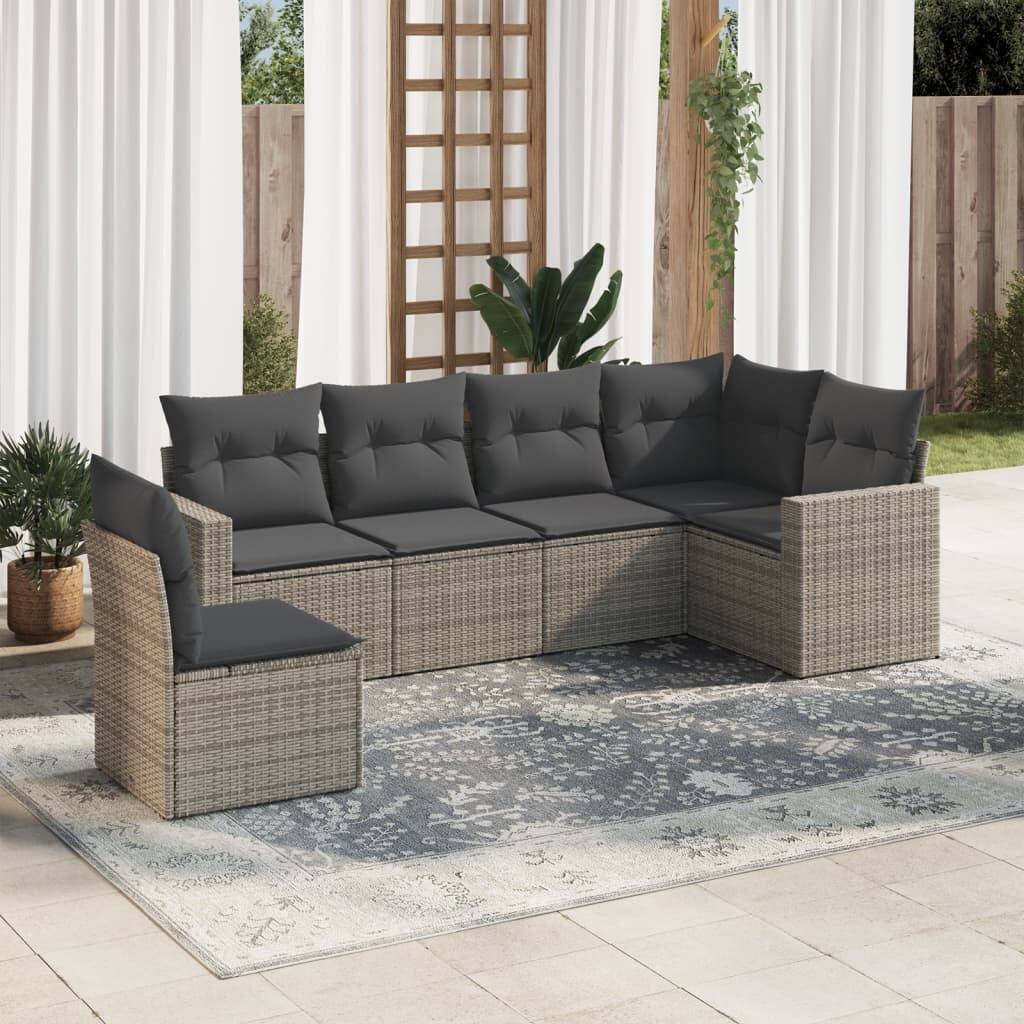 vidaXL Garden Sofa Set Gray - 24.4 x 25.8 x 27.2