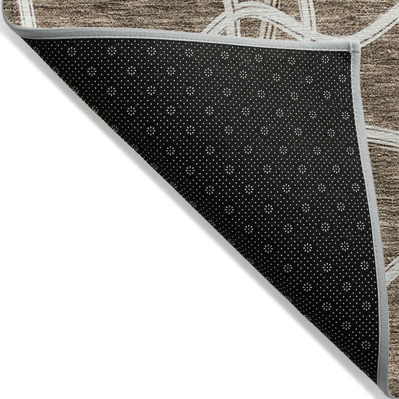 Machine Washable Indoor/ Outdoor Contemporary Links Chantille Rug