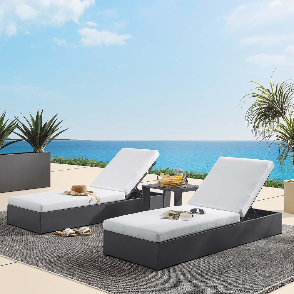 Tahoe Patio Aluminum 3-Piece Chaise Lounge Set