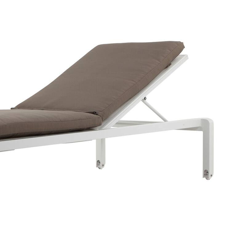 76 x 25 Outdoor Lounger Cushion, 2 Inch Thick Padding, Modern Gray Fabric