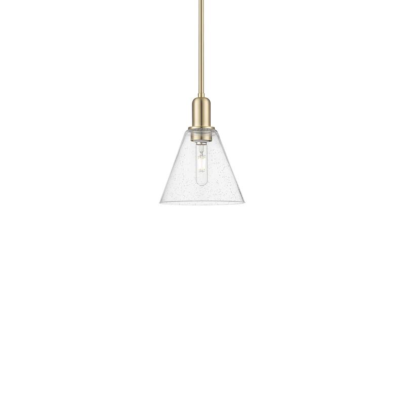 Innovations Lighting 716-1S-11-8 Berkshire Glass Pendant Berkshire - Champagne Bronze / Seedy