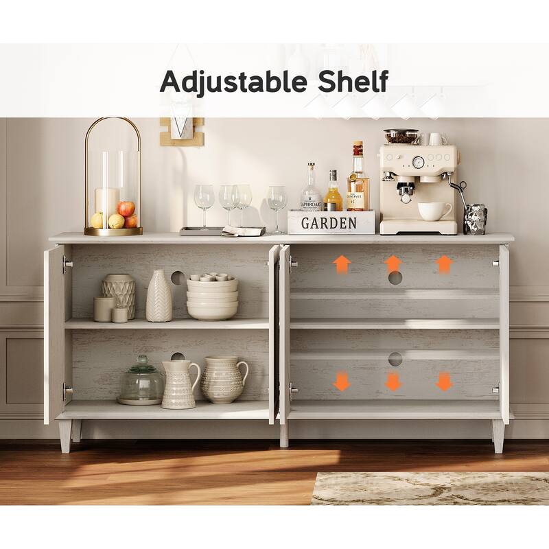 Large Buffet Cabinet with Handcrafted Pop-Up Doors for Dining Room