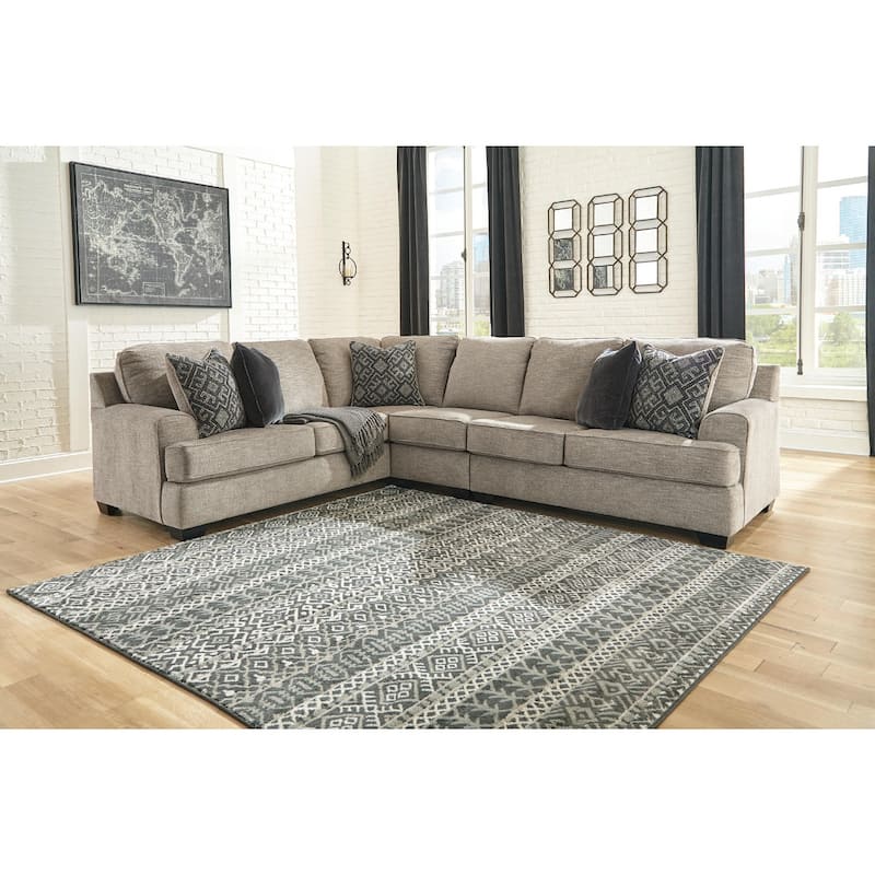 Signature Design by Ashley Bovarian Beige and Grey 3-Piece Sectional Sofa