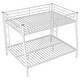 preview thumbnail 7 of 9, Full XL over Queen Metal Bunk Bed with Ladder and Guardrails, White