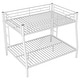 preview thumbnail 16 of 28, Metal Bunk Bed with Ladder and Guardrails, Cozy Sleeping Space, Full XL over Queen