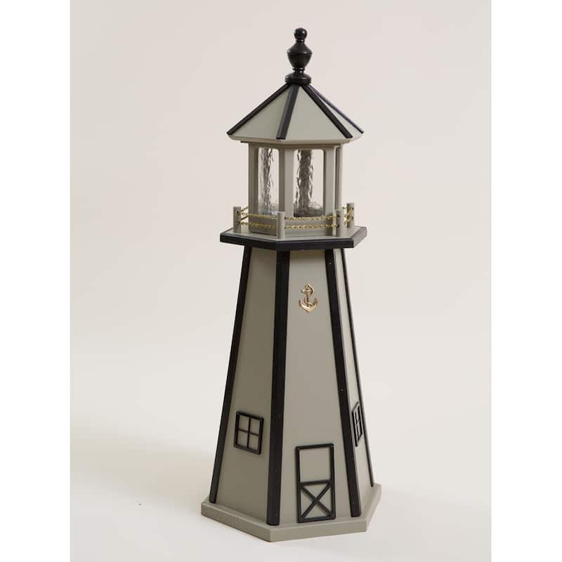 Wooden Lighthouse - 3 Foot - Clay/Black