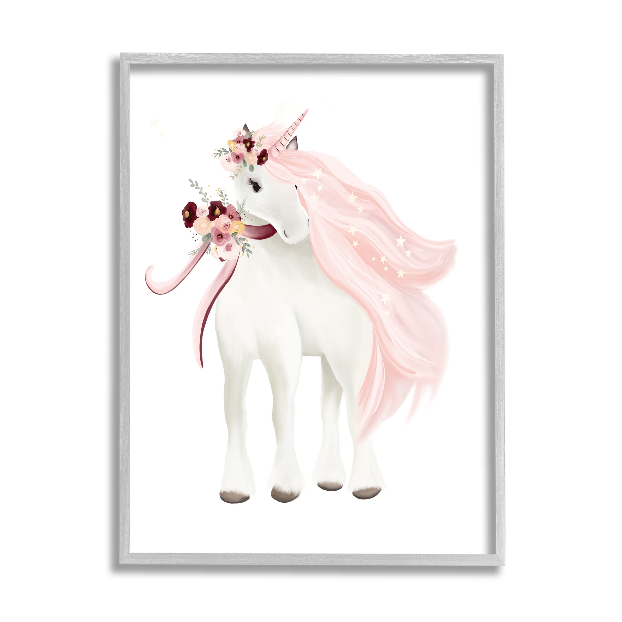 Stupell Glam Pink Unicorn Framed Giclee Art Design by Studio Q
