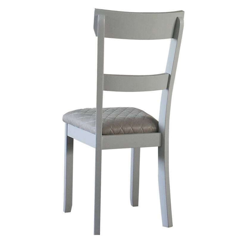 Two Tone Grey and Pearl Grey Ladder Back Side Chairs (Set of 2)