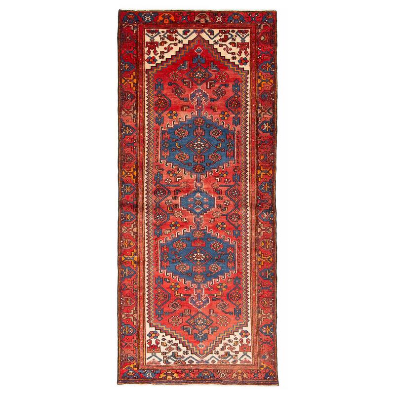 ECARPETGALLERY Hand-knotted Andelz Red Wool Rug - 4'2 x 10'4 - Red - 4'2 x 10'4