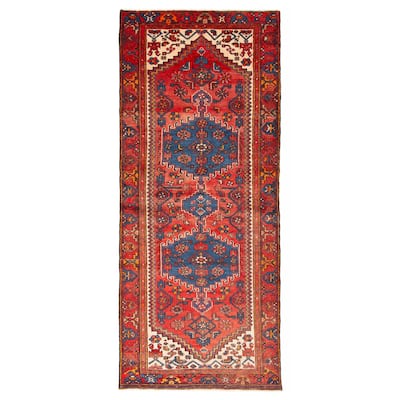 ECARPETGALLERY Hand-knotted Andelz Red Wool Rug - 4'2 x 10'4
