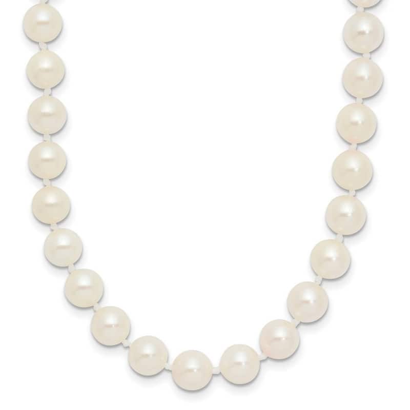 Curata 14k Yellow Gold 6 6.5mm White Akoya SW Freshwater Cultured Pearl Bracelet 7 Inch