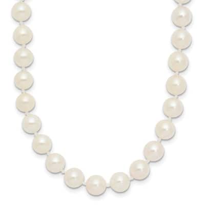 Curata 14k Yellow Gold 6 6.5mm White Akoya SW Freshwater Cultured Pearl Bracelet 7 Inch