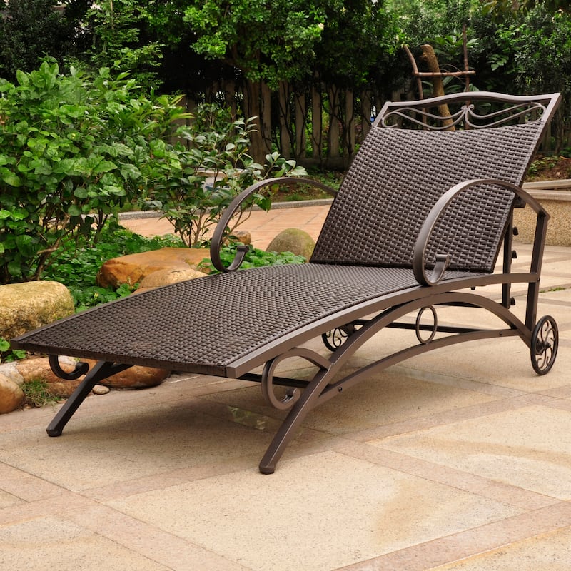 Valencia Resin Wicker Multi-Position Chaise - Chocolate