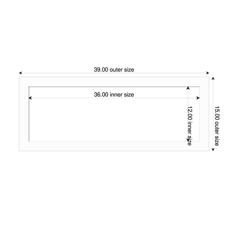 Amanti Art Basic Black Narrow Framed Dry Erase Magnetic Board - 39 x 15 in - Basic White Narrow