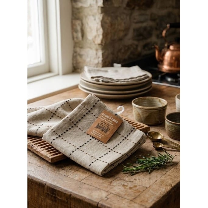 Gingham Check Kitchen Towel Set of 4