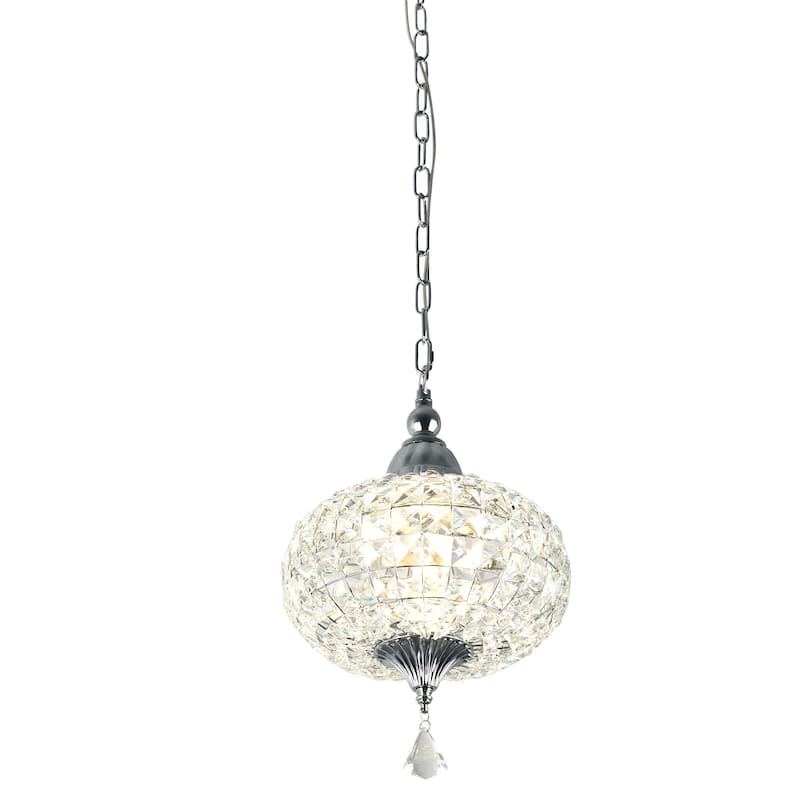 Bella Depot 11" Modern Crystal Dimmable Chandelier Luxuruy Lantern Pendant Light for Living Room Kitchen Island Hallway