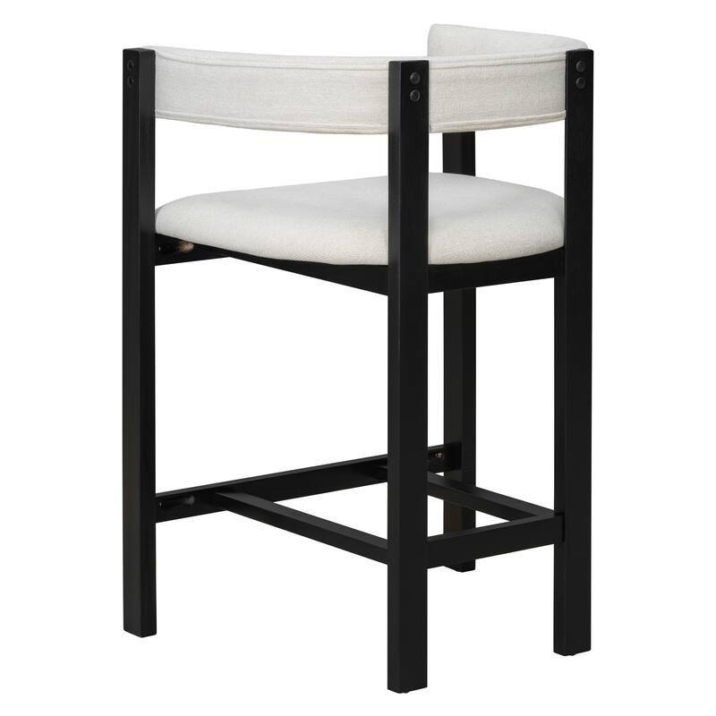 Christopher Knight Home - Callan Modern Counter Stools Set of 2 with Curved Wood Back and Upholstered Seating