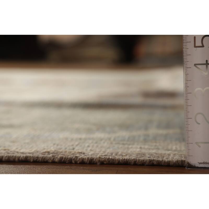 Hand Knotted Oriental 100% Wool Carpet Transitional All-Over Brown Oushak Area Rug - 11' 10'' X 9' 2''