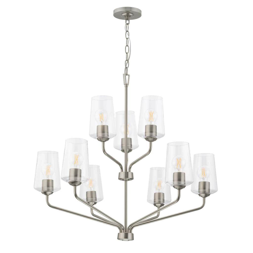 Celino Nine-Light Chandelier with Clear Glass - 30