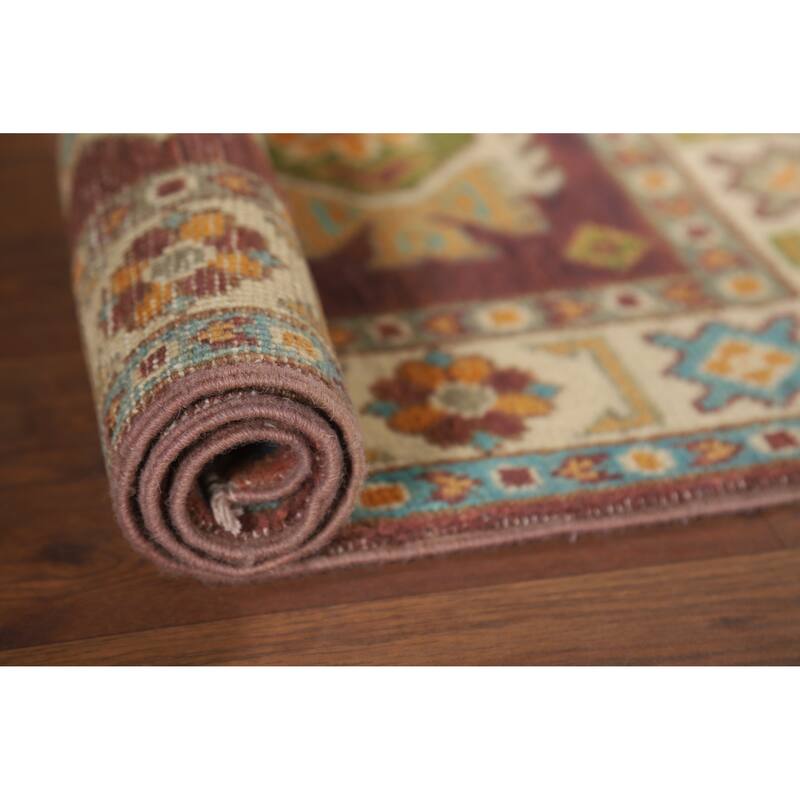 Geometric Kazak Oriental Accent Rug Handmade Wool Carpet - 2'0" x 3'0"