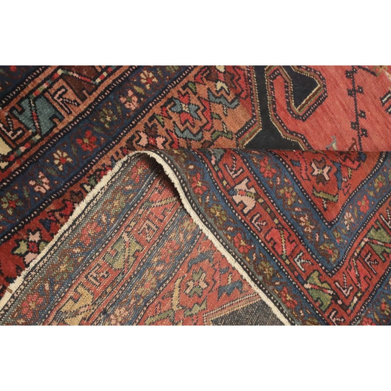 Hand Knotted Oriental 100% Wool Carpet Traditional Medallion Navy Blue & Blues Malayer Area Rug - 6' 8'' X 4' 2''