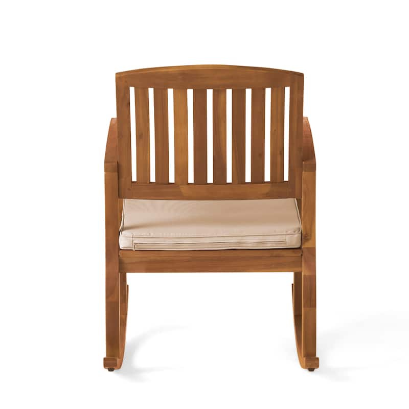 Selma Teak Finish Acacia Rocking Chair (Set of 2) by Christopher Knight Home - 24.00" L x 33.25" W x 35.75" H