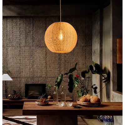 Woven Globe Shape Pendant Light