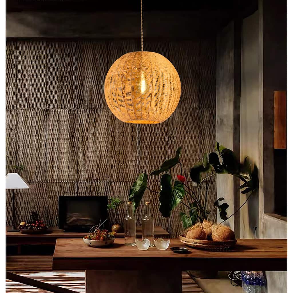 Woven Globe Shape Pendant Light