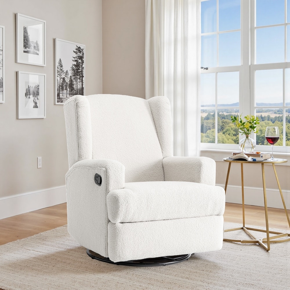 Swivel Wingback Glider Rocker Nursery Recliner Chair