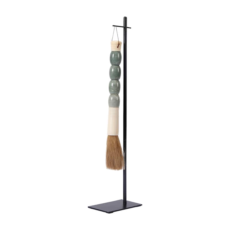 Artissance 15" Small Gray Marble Jade Calligraphy Brush With Stand