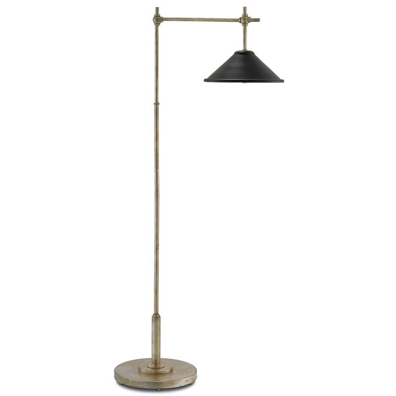 Currey & Company Dao Silver Floor Lamp - 54"h x 24.5"w x 12"d - 54"h x 24.5"w x 12"d