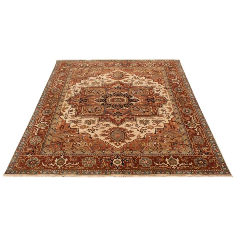 ECARPETGALLERY Hand-knotted Jules Sultane Ivory Wool Rug - 8'0 x 10'0