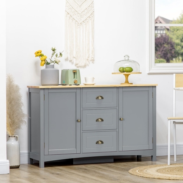 Dark gray top buffet cabinet