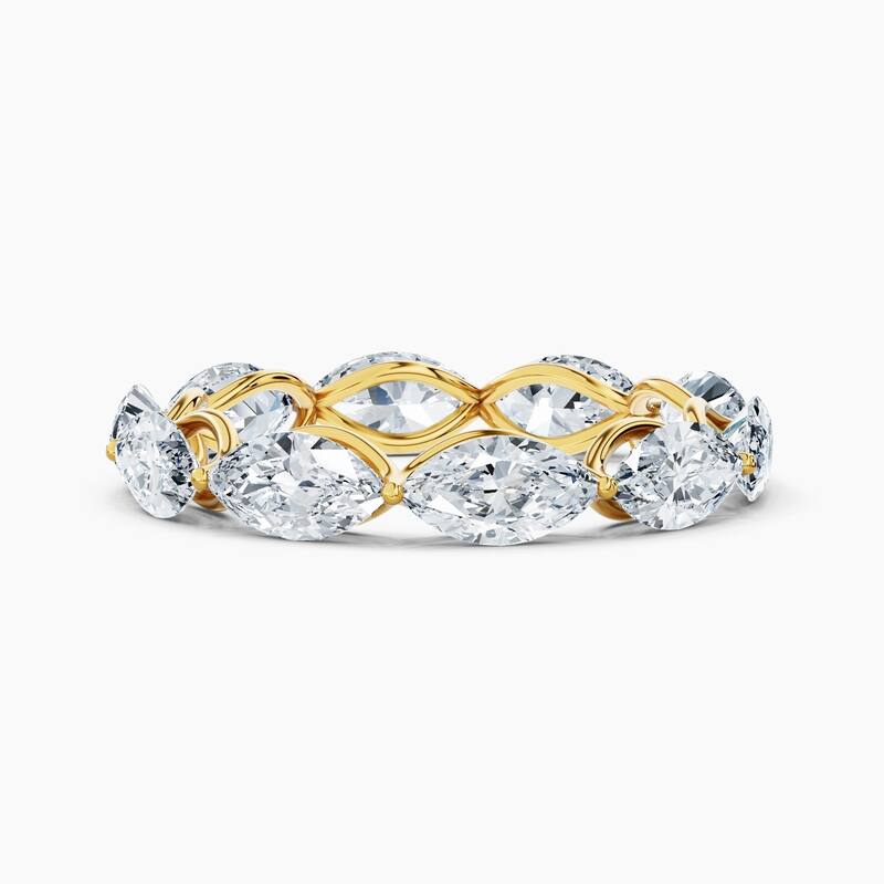 Auriya 14k Gold Marquise East-West Lab Grown Diamond Eternity Band 1.50 - 6.00 ct. tw. (F-G, VS) - 4.00 ct. wt. - 6 - Yellow