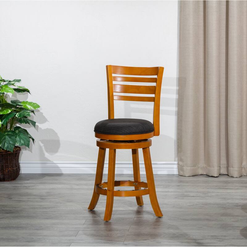 DTY Indoor Living Granby 4-Slat Back Swivel Stool