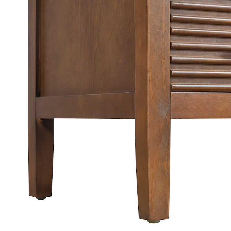 Christopher Knight Home - Mid-Century Freestanding Bathroom Vanity with Ceramic Sink, Flip-Up & Dual Drawers