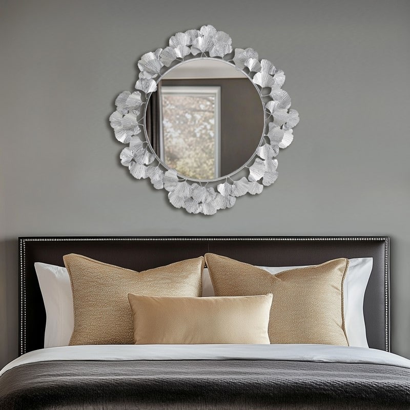 30.5" Ginkgo Leaf Round Wall Mirror 30.5 Inch Martha Stewart