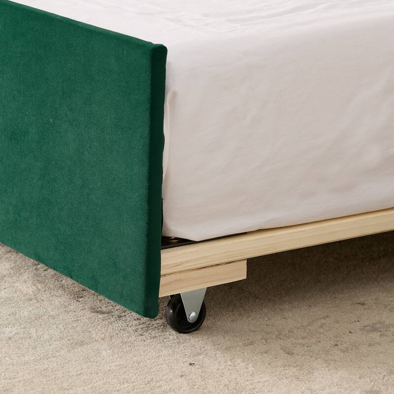 Twin Upholstered Daybed with Pop-Up Trundle & USB Charging Ports