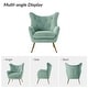 preview thumbnail 105 of 107, Eusebio Tufted Velvet Accent Chair with Wingback, Arms, and Metal Gold Legs for Living Room or Bedroom by HULALA HOME