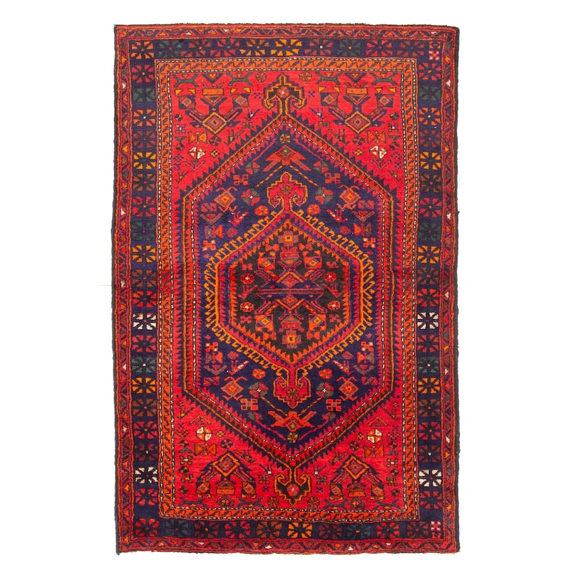 ECARPETGALLERY Hand-knotted Andelz Navy Wool Rug - 4'7 x 7'5