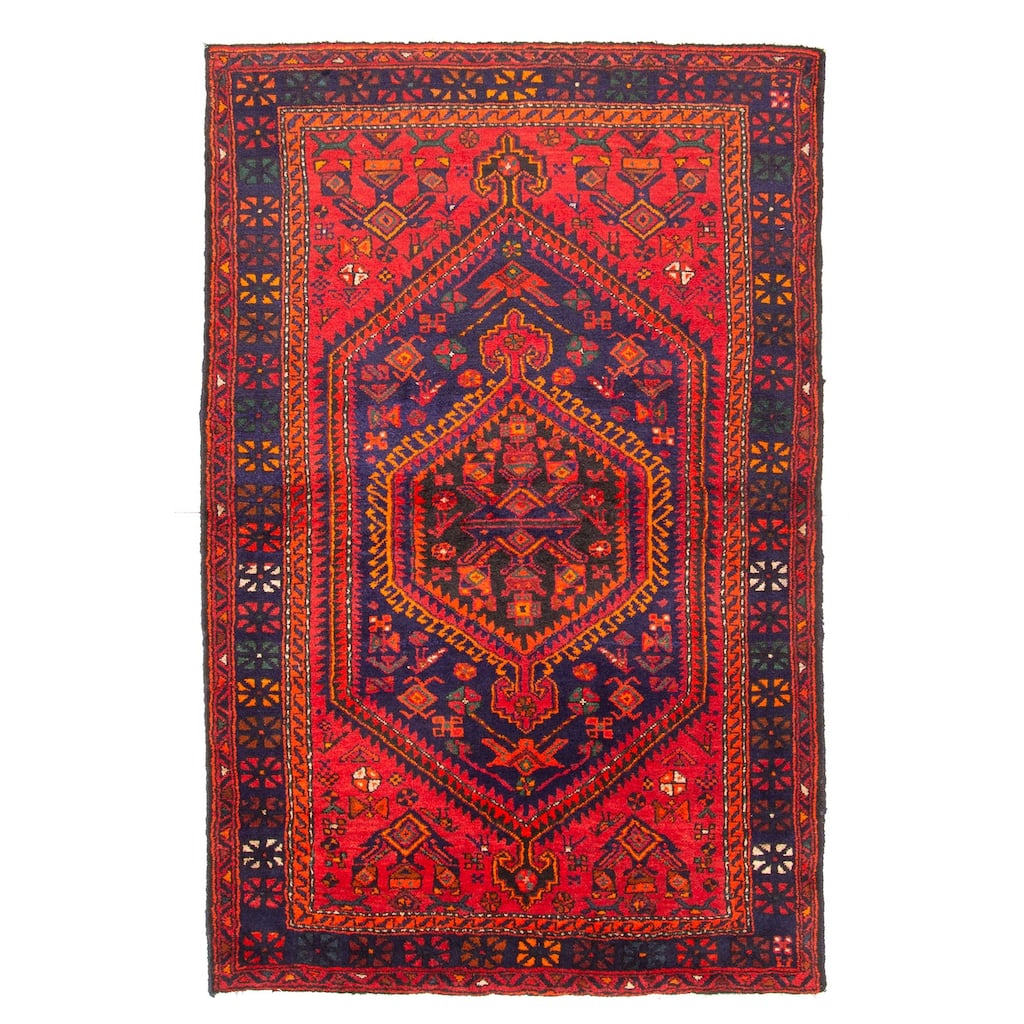 ECARPETGALLERY Hand-knotted Andelz Navy Wool Rug - 4'7 x 7'5