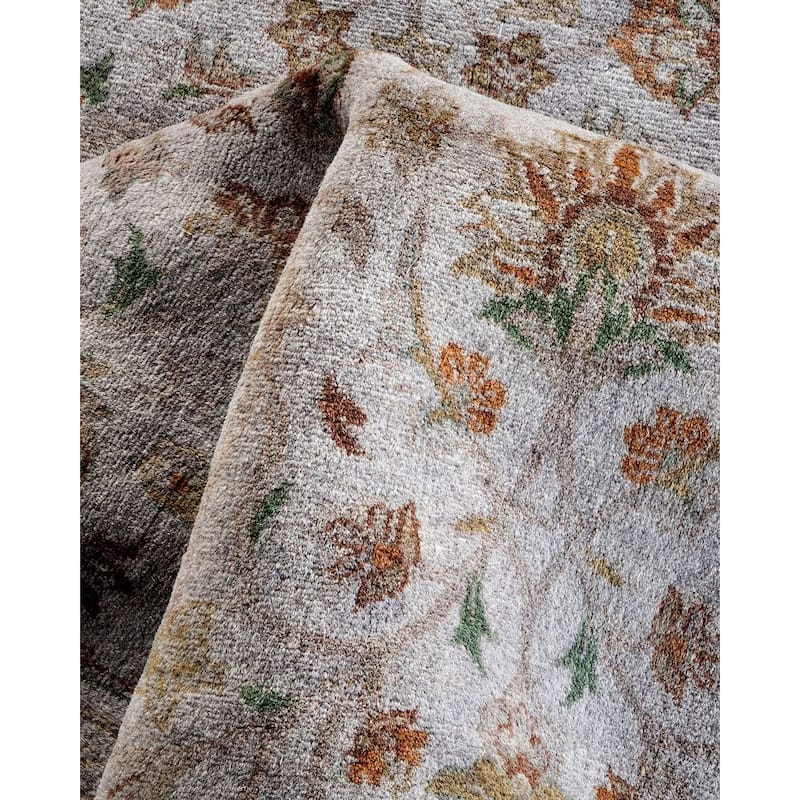 Overton Hand Knotted Wool Vintage Inspired Modern Contemporary Overdyed Gray Area Rug - 3' 2" x 5' 2"