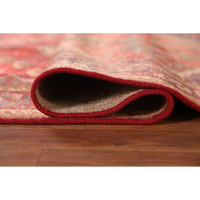 Hand Knotted Oriental 100% Wool Carpet Traditional Geometric Red Hamedan Area Rug - 6' 4'' X 4' 0''
