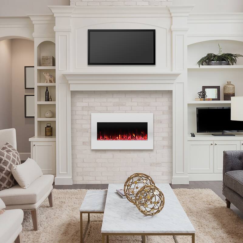 Northwest Wall-mounted LED Electric Fireplace w/ Remote