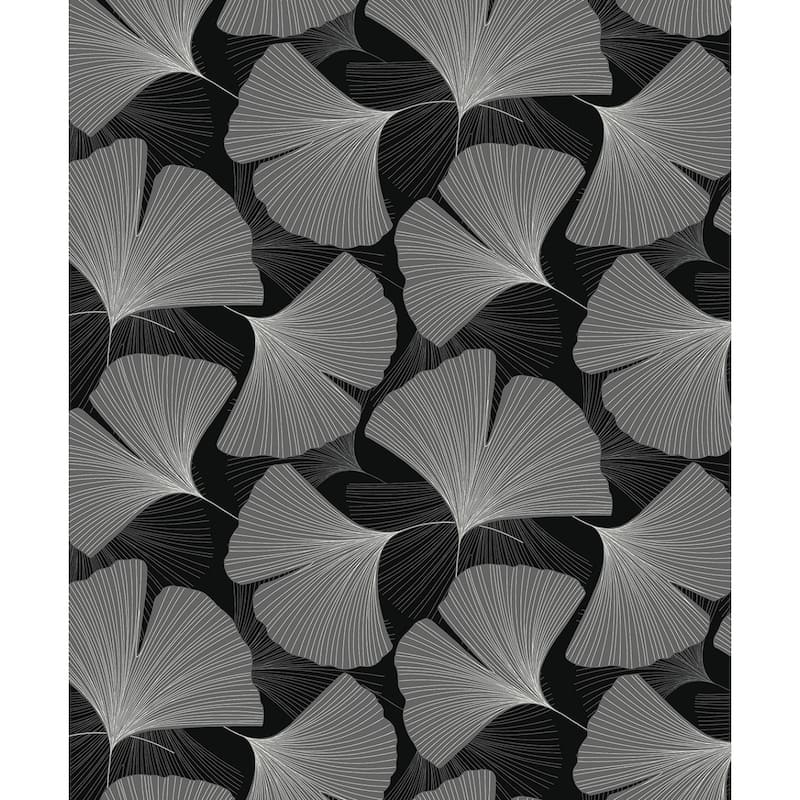 Seabrook Designs Keilani Non-Woven Unpasted Wallpaper - 20.9 in. W x 33 ft. L - Carbon