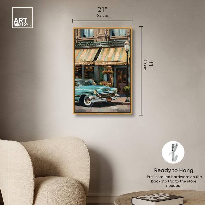 Classic Car Store Visit II Canvas by Art Remedy