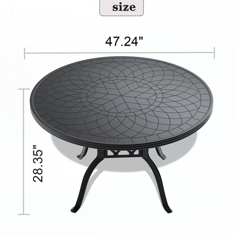 Cast Aluminum Patio Dining Table