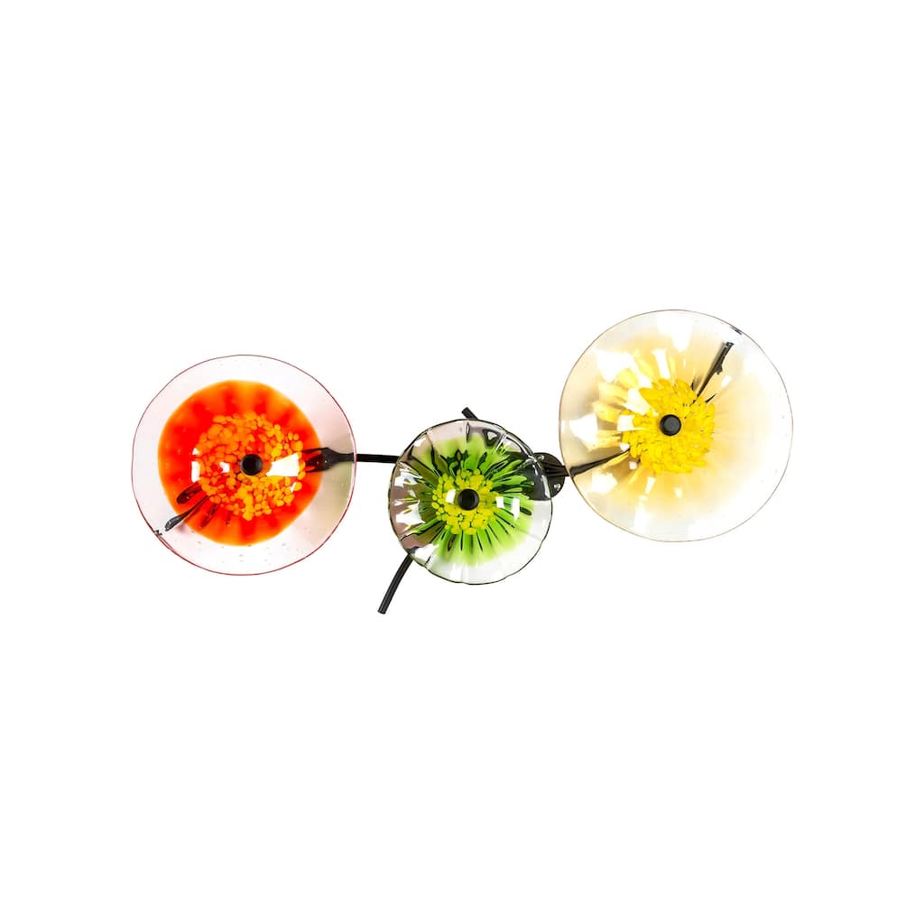 3Plate Fiore Bloom Art Glass Wall Décor