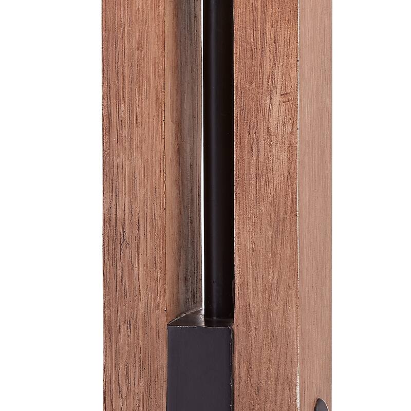 28" Brown/Black Table Lamp Set with USB (Set of 2)
